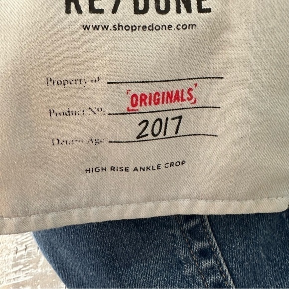 Re/Done-High Rise Ankle Crop Jeans (Size:26) - Picture 12 of 14